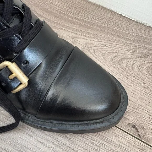 All Saints Donita Leather Ankle Combat Boots - Picture 13 of 15